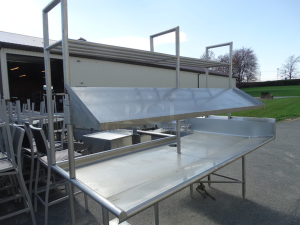 Stainless Steel Commercial L Shaped Right Side Dirty Side Dishwasher Table. 96x74x88 - Image 7 of 8