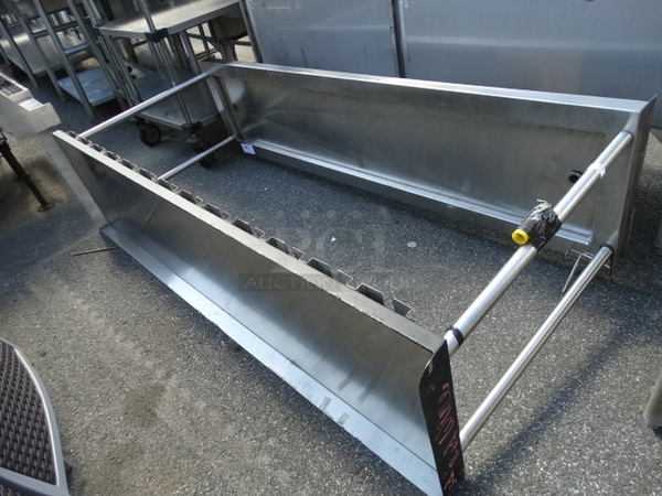 Stainless Steel Table w/ Underside Glass Rack. 72x19x34