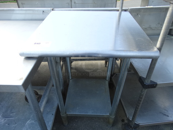 Stainless Steel Commercial Table w/ Metal Undershelf. 24x24x35