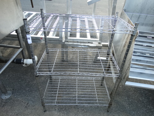 Chrome Finish 3 Tier Metro Shelving Unit. 23x13x31 - Image 1 of 3