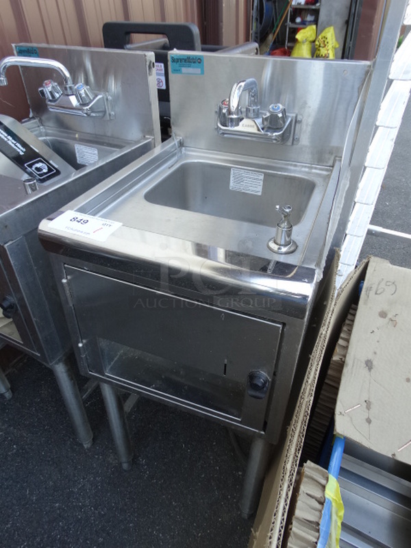 Stainless Steel Commercial Single Bay Sink w/ Right Side Splash Guard, Faucet and Handles. 16x20x37 - Image 2 of 4
