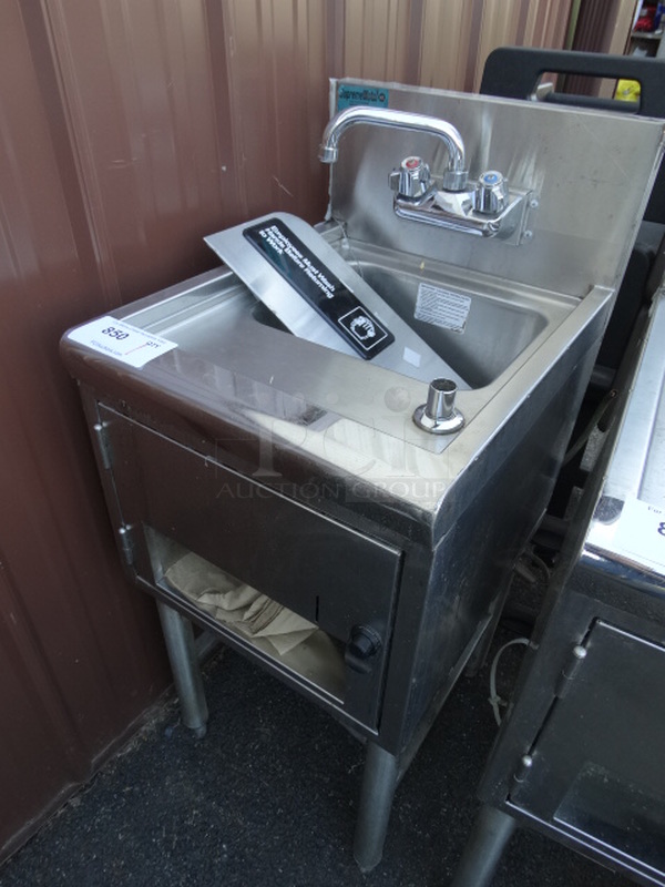 Stainless Steel Commercial Single Bay Sink w/ Right Side Splash Guard, Faucet and Handles. 16x20x37 - Image 2 of 3