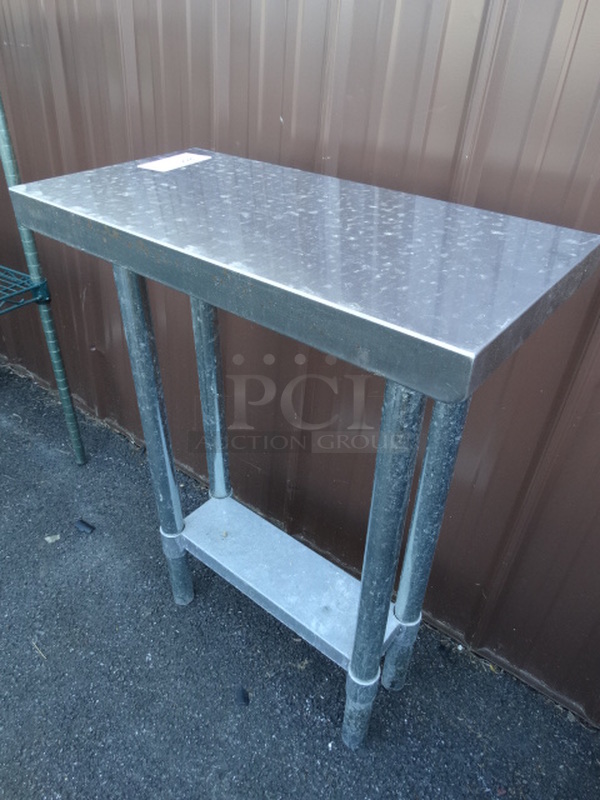 Stainless Steel Table w/ Metal Undershelf. 24x12x32 - Image 2 of 3