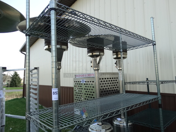 Green and Chrome Finish 4 Tier Metro Shelving Unit. 48x18x86. BUYER MUST DISMANTLE. PCI CANNOT DISMANTLE FOR SHIPPING. PLEASE CONSIDER FREIGHT CHARGES.  - Image 2 of 3