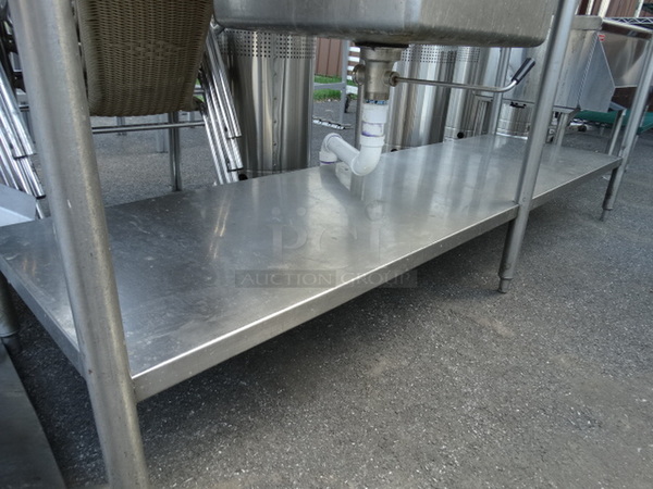 Stainless Steel Commercial Single Bay Sink w/ Faucet, Handles, Mounted Commercial Can Opener and Metal Undershelf. 86x30x42. Bay 20x20x12 - Image 4 of 5