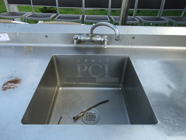 Stainless Steel Commercial Single Bay Sink w/ Faucet, Handles, Mounted Commercial Can Opener and Metal Undershelf. 86x30x42. Bay 20x20x12 - Image 5 of 5