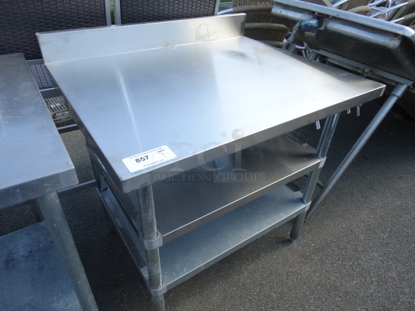 Stainless Steel Commercial Table w/ 2 Metal Undershelves. 36x30x38 - Image 2 of 4