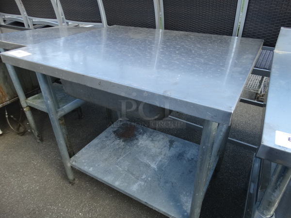 Stainless Steel Commercial Table w/ Metal Undershelf. 36x30x35 - Image 2 of 3