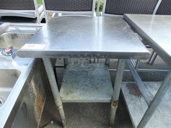 Stainless Steel Commercial Table w/ Metal Undershelf. 24x24x34