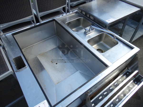 Stainless Steel Commercial Back Bar Sink Set Up w/ Ice Bin, Cold Plate, 2 Sink Bays, Faucet and Handles. 44x52x30 - Image 4 of 5
