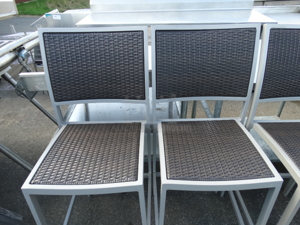 2 Gray Metal Bar Height Chairs w/ Brown Seat and Backrest. Stock Picture - Cosmetic Condition May Vary. 19x21x46. 2 Times Your Bid! - Image 2 of 5