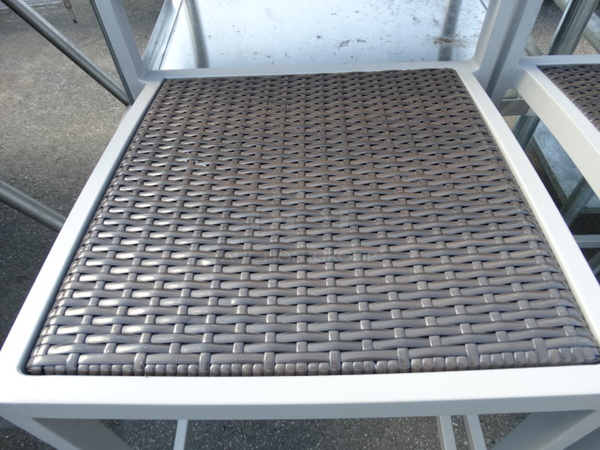 2 Gray Metal Bar Height Chairs w/ Brown Seat and Backrest. Stock Picture - Cosmetic Condition May Vary. 19x21x46. 2 Times Your Bid! - Image 3 of 5