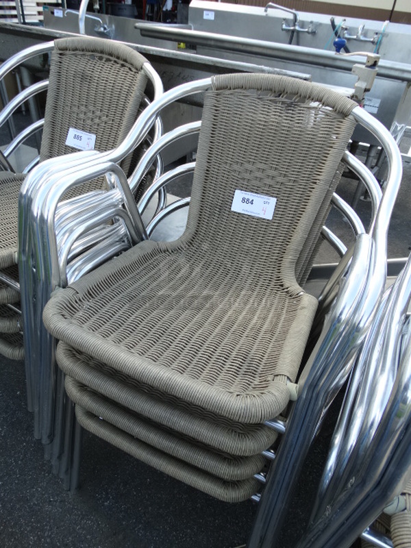 4 Chrome Finish Dining Height Chairs w/ Tan Seat and Backrest. Stock Picture - Cosmetic Condition May Vary. 23x22x30. 4 Times Your Bid! - Image 2 of 3