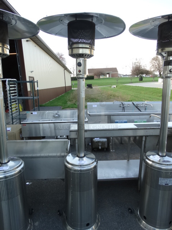 Fire Sense Stainless Steel Commercial Propane Gas Powered Patio Heater. 30x30x84 - Image 1 of 6