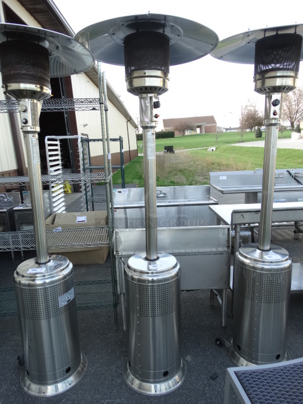 Fire Sense Stainless Steel Commercial Propane Gas Powered Patio Heater. 30x30x84 - Image 1 of 6