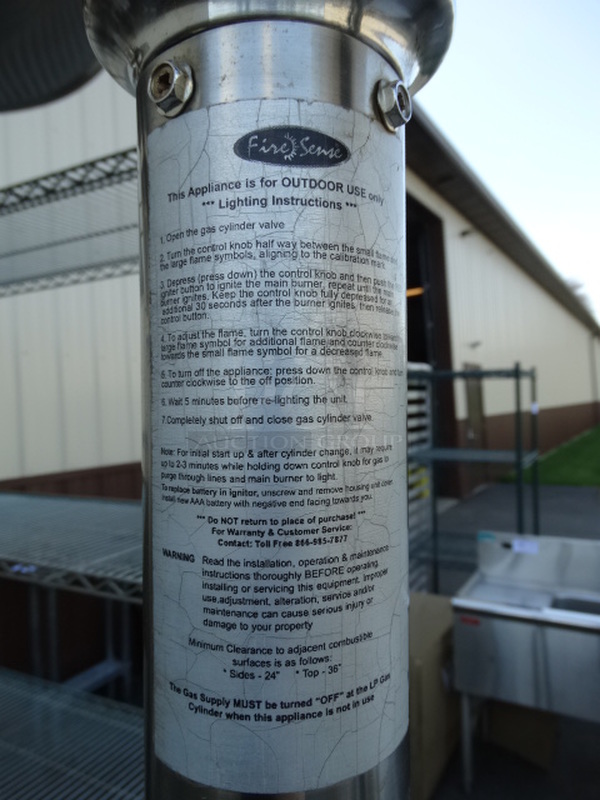 Fire Sense Stainless Steel Commercial Propane Gas Powered Patio Heater. 30x30x84 - Image 4 of 6