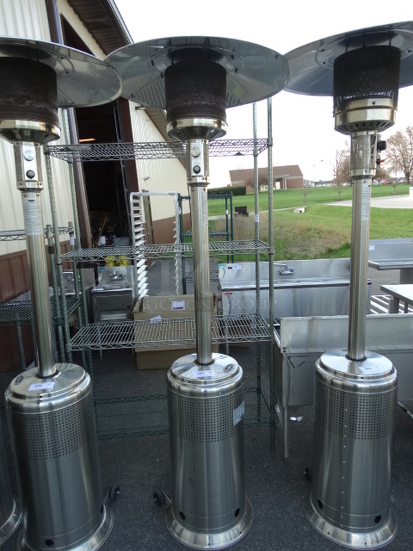 Fire Sense Stainless Steel Commercial Propane Gas Powered Patio Heater. 30x30x84 - Image 1 of 7