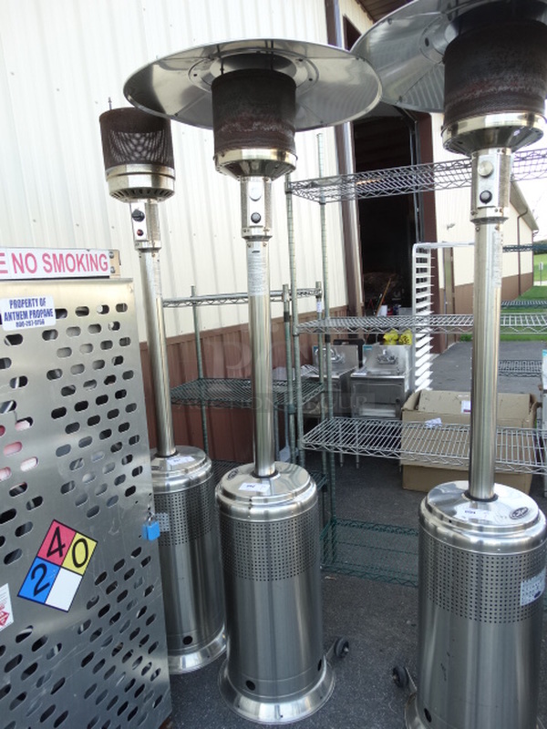 Fire Sense Stainless Steel Commercial Propane Gas Powered Patio Heater. 30x30x84 - Image 1 of 7