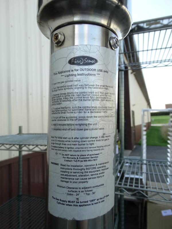 Fire Sense Stainless Steel Commercial Propane Gas Powered Patio Heater. 30x30x84 - Image 4 of 7