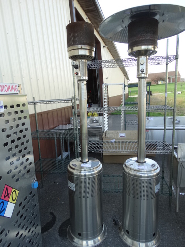 Fire Sense Stainless Steel Commercial Propane Gas Powered Patio Heater. 30x30x84 - Image 1 of 6