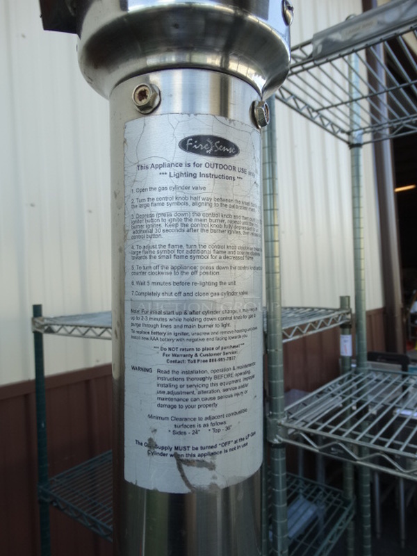 Fire Sense Stainless Steel Commercial Propane Gas Powered Patio Heater. 30x30x84 - Image 6 of 6