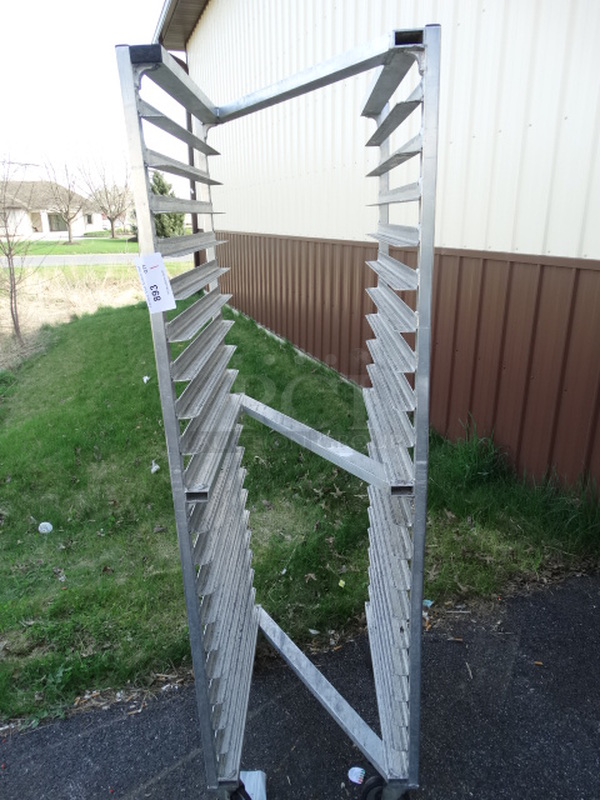 Metal Commercial Pan Transport Rack on Commercial Casters. 20x26x70 - Image 1 of 4
