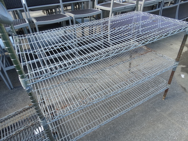 Chrome Finish 5 Tier Shelving Unit. 48x24x75. BUYER MUST DISMANTLE. PCI CANNOT DISMANTLE FOR SHIPPING. PLEASE CONSIDER FREIGHT CHARGES.  - Image 3 of 3