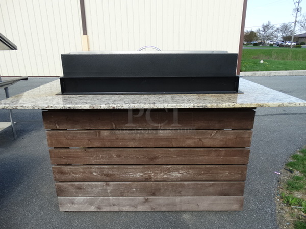 AMAZING! Commercial Propane Gas Powered Fire Pit on Bar Height Wrap Around Granite Table. 80x46x55 - Image 11 of 12