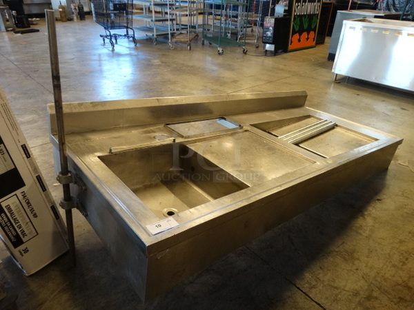 Stainless Steel Commercial Table w/ 2 Basins. 93x38x17 - Image 3 of 7