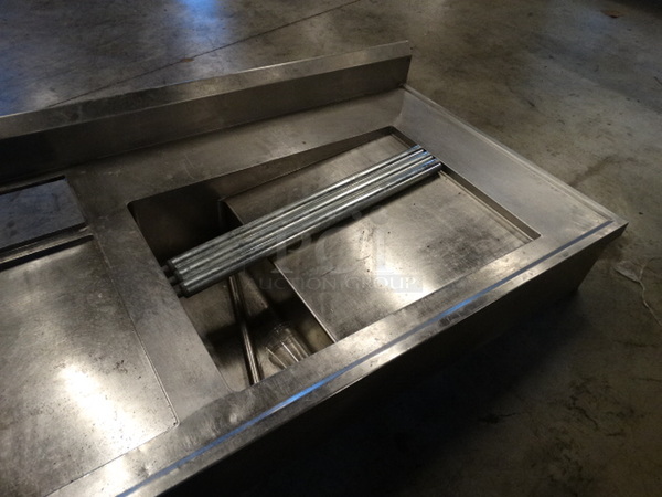 Stainless Steel Commercial Table w/ 2 Basins. 93x38x17 - Image 7 of 7