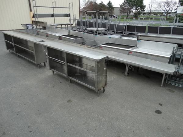 Stainless Steel Counter w/ Undershelves. 228x15x36