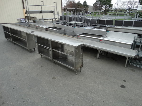 Stainless Steel Counter w/ Undershelves. 228x15x36 - Image 1 of 8
