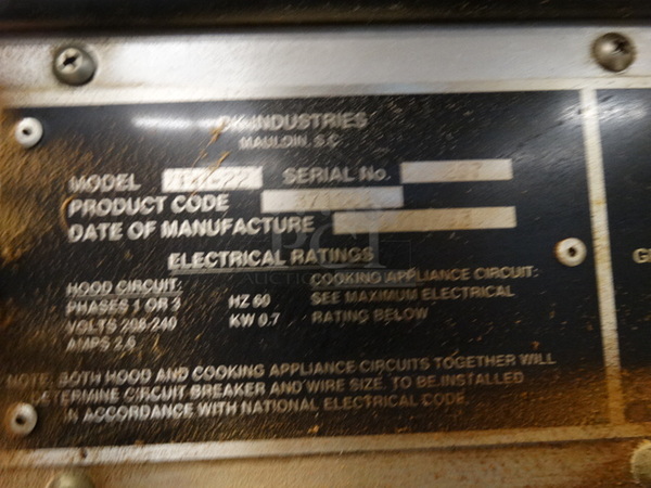 AMAZING! BKI Model FH-22 Stainless Steel Commercial Electric Powered Ventless Self Contained Hood w/ Ansul Box. 208-240 Volts, 1/3 Phase. 25x38x91, 18x8x24 - Image 7 of 11