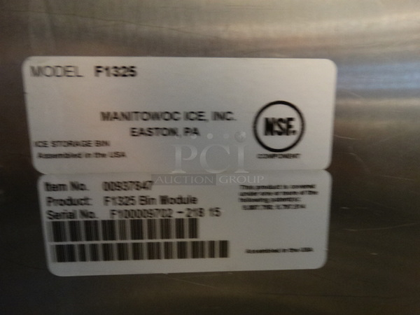 2 GORGEOUS! Items; 2015 Manitowoc Model IY1805W-261 Stainless Steel Commercial Ice Machine Head on Manitowoc Model F1325 Stainless Steel Commercial Ice Machine Bin. 208-230 Volts, 1 Phase. 60x36x78. 2 Times Your Bid! Makes One Unit - Image 5 of 10