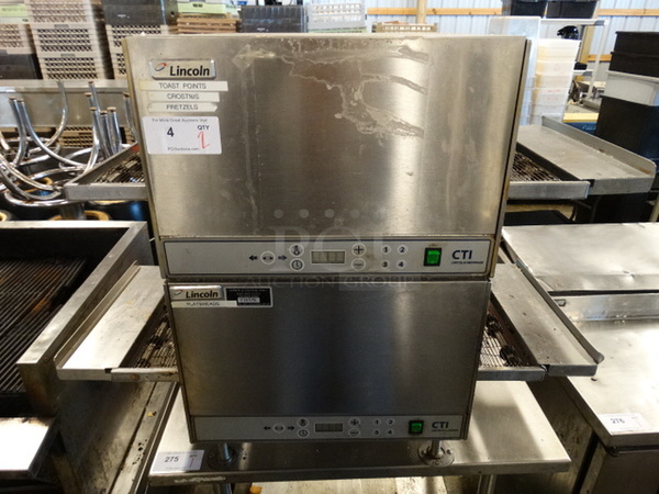 2 BEAUTIFUL! Lincoln Impinger Model 2501000U0001620 Stainless Steel Commercial Countertop Electric Powered Conveyor Pizza Oven. 208 Volts, 1 Phase. 40x32x34. 2 Times Your Bid!