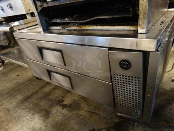 GREAT! 2011 True Model TRCB-52 Stainless Steel Commercial 2 Drawer Chef Base on Commercial Casters. 115 Volts, 1 Phase. 52x32x26. Tested and Working! - Image 3 of 6