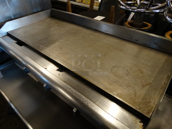 NICE! APW Wyott Stainless Steel Commercial Countertop Gas Powered Flat Top Griddle. 48x26x16 - Image 5 of 7
