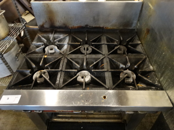 WOW! Southbend Stainless Steel Commercial 6 Burner Range w/ Lower Oven on Commercial Casters. 37x34x48 - Image 3 of 8