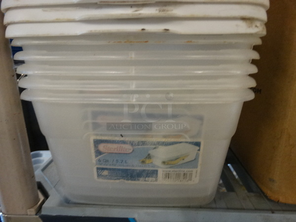 5 Poly Clear Containers w/ 6 White Lids. 8x14x4.5. 5 Times Your Bid! - Image 3 of 3