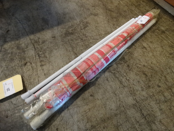 Pink Umbrella w/ 2 White Poles