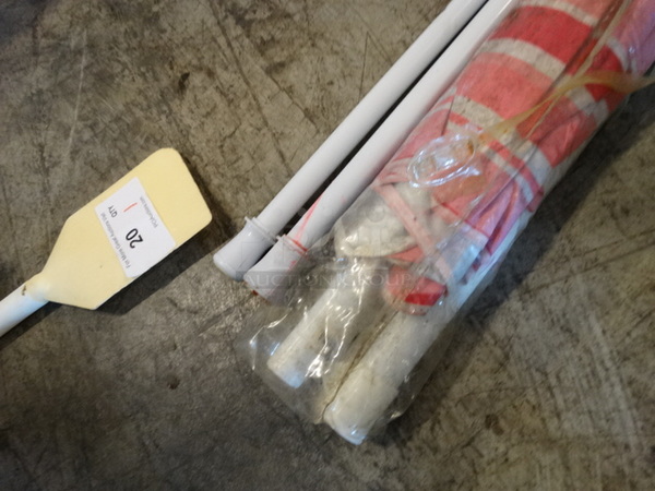 Pink Umbrella w/ 2 White Poles - Image 2 of 4