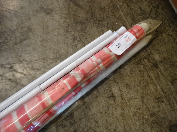 Pink Umbrella w/ 2 White Poles - Image 3 of 4