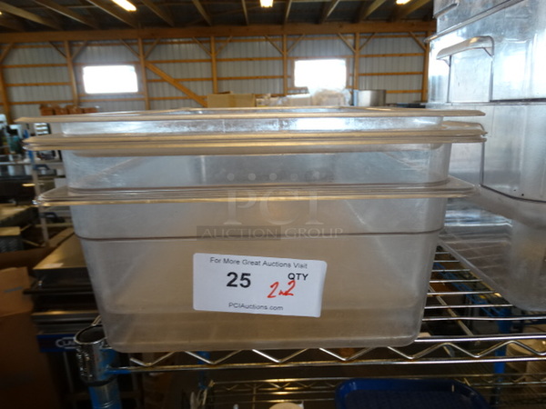 2 Poly Full Size Drop In Bins w/ 2 Lids. 1/1x6. 2 Times Your Bid! - Image 1 of 3