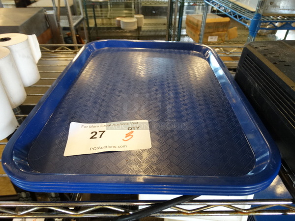 3 Blue Poly Trays. 16x12x1. 3 Times Your Bid!