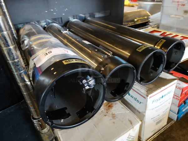 4 San Jamar Stainless Steel Cup Dispenser Chutes. 5.5x5.5x24, 4.5x4.5x24. 4 Times Your Bid! - Image 1 of 5