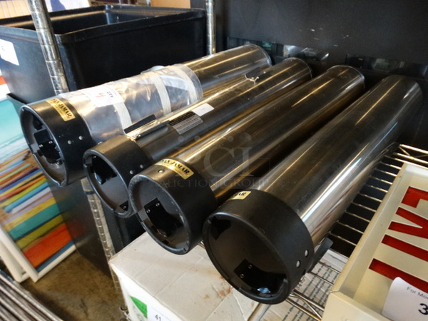 4 San Jamar Stainless Steel Cup Dispenser Chutes. 5.5x5.5x24, 4.5x4.5x24. 4 Times Your Bid! - Image 2 of 5