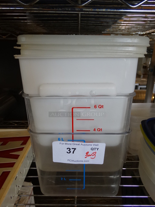 3 Poly Containers w/ 3 Lids. 8.5x9x7. 3 Times Your Bid!