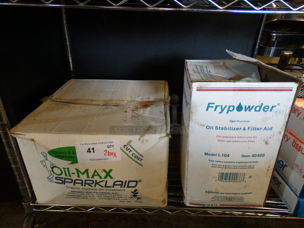 2 Boxes; Frypowder and Oil Max Sparklaid Oil Stabilizer and Filter Aids. 2 Times Your Bid!