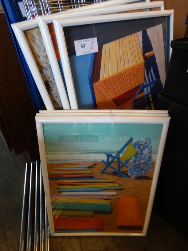 6 Framed Pictures. 19x1x25, 25x1x37. 6 Times Your Bid! - Image 1 of 7