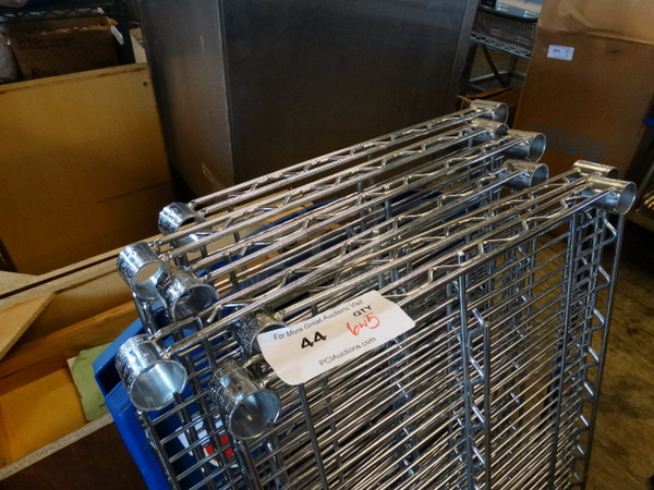 All One Money! Lot of 6 Chrome Finish Racks w/ 8 Half Poles! 48x18x72 - Image 2 of 3